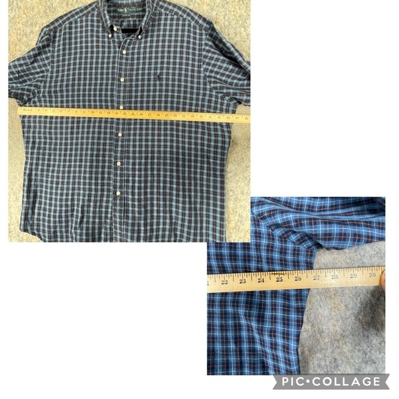 Polo Ralph Lauren Mens Linen Blend Plaid Button Down Classic Shirt Sz XXL - Picture 15 of 16